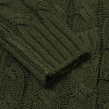 Women's Cardigan Sweater Open Front Cable Chunky Knit Button Pocket Fall Winter Tunic Daily Casual Soft Long Sleeve Solid Color Dark powder Black White S M L