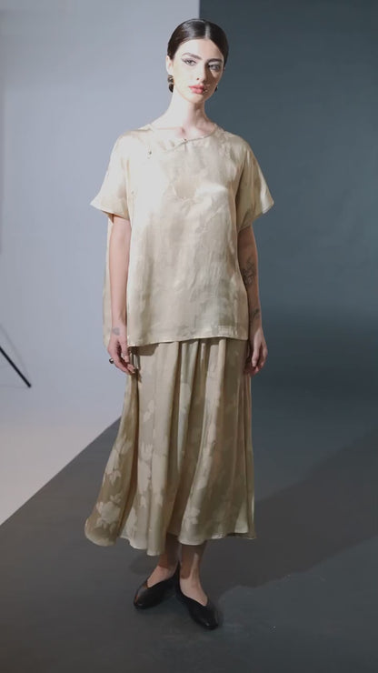 Bronze Floral Two-Piece Ensemble