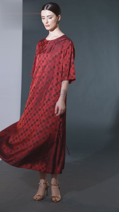 Red Polka Dot Midi Dress