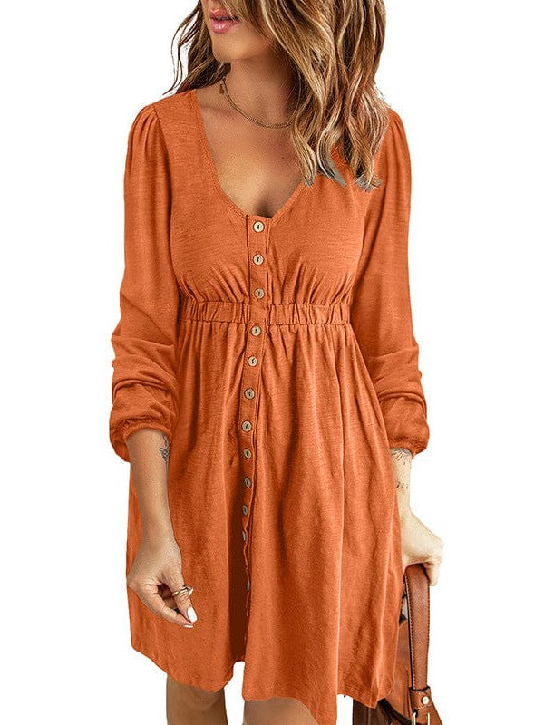 Princess Cut Long Sleeve Round Neck Dress with Colorful Collage Embellishments