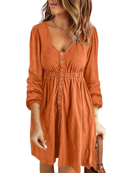 Princess Cut Long Sleeve Round Neck Dress with Colorful Collage Embellishments