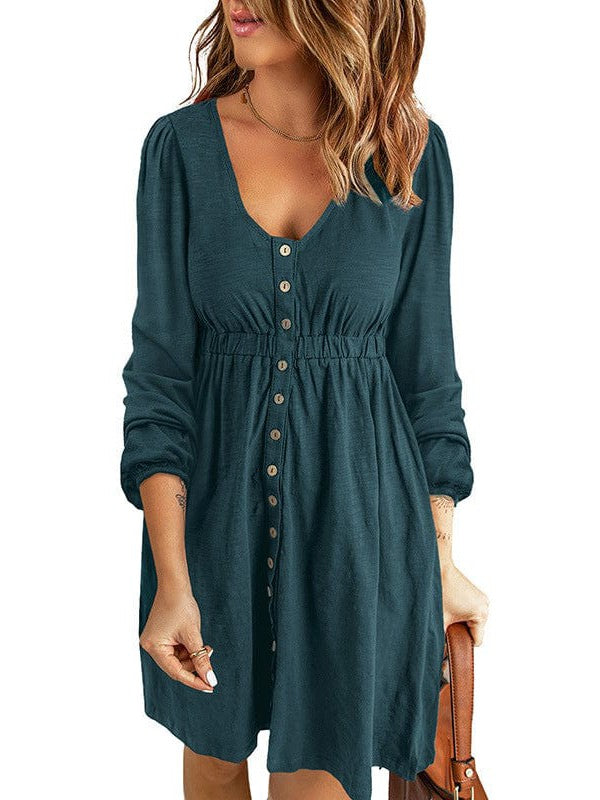 Princess Cut Long Sleeve Round Neck Dress with Colorful Collage Embellishments