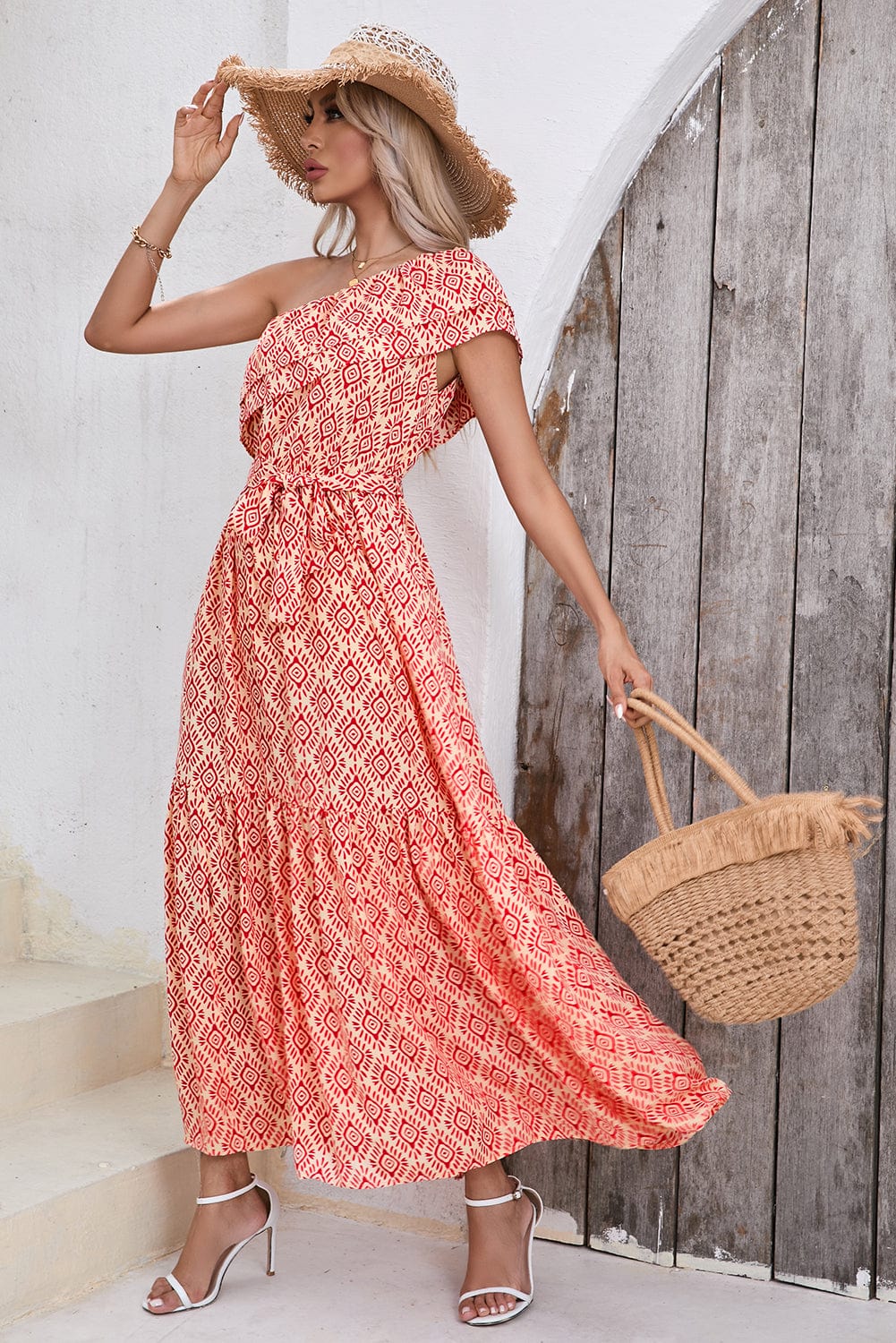 Printed Long Sleeve Loose Bohemian Dress