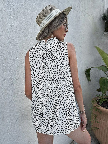 Printed Round Neck Slim Tank Top