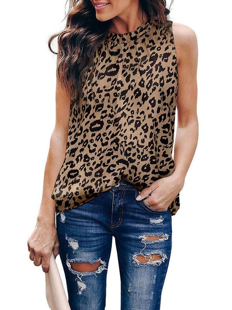 Printed Round Neck Slim Tank Top