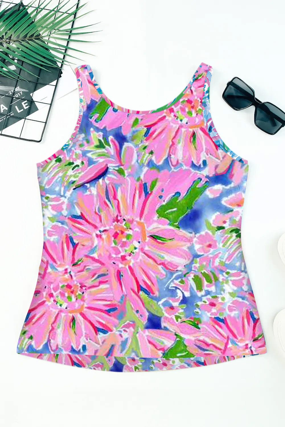 Printed Round Neck Slim Tank Top