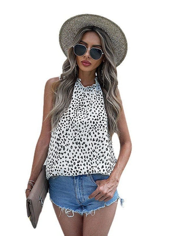 Printed Round Neck Slim Tank Top