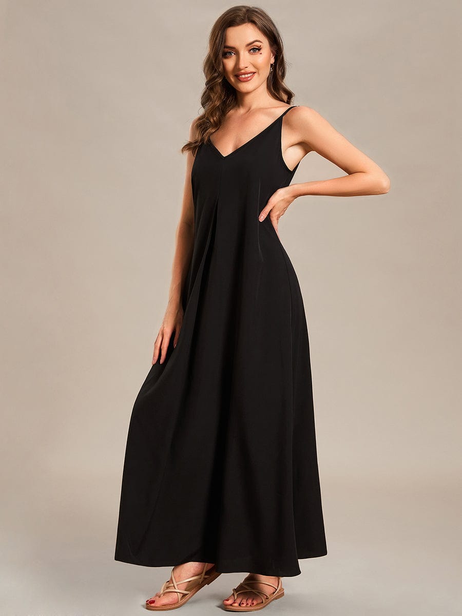 Printed Spaghetti Straps Sleeveless Wedding Guest Dress