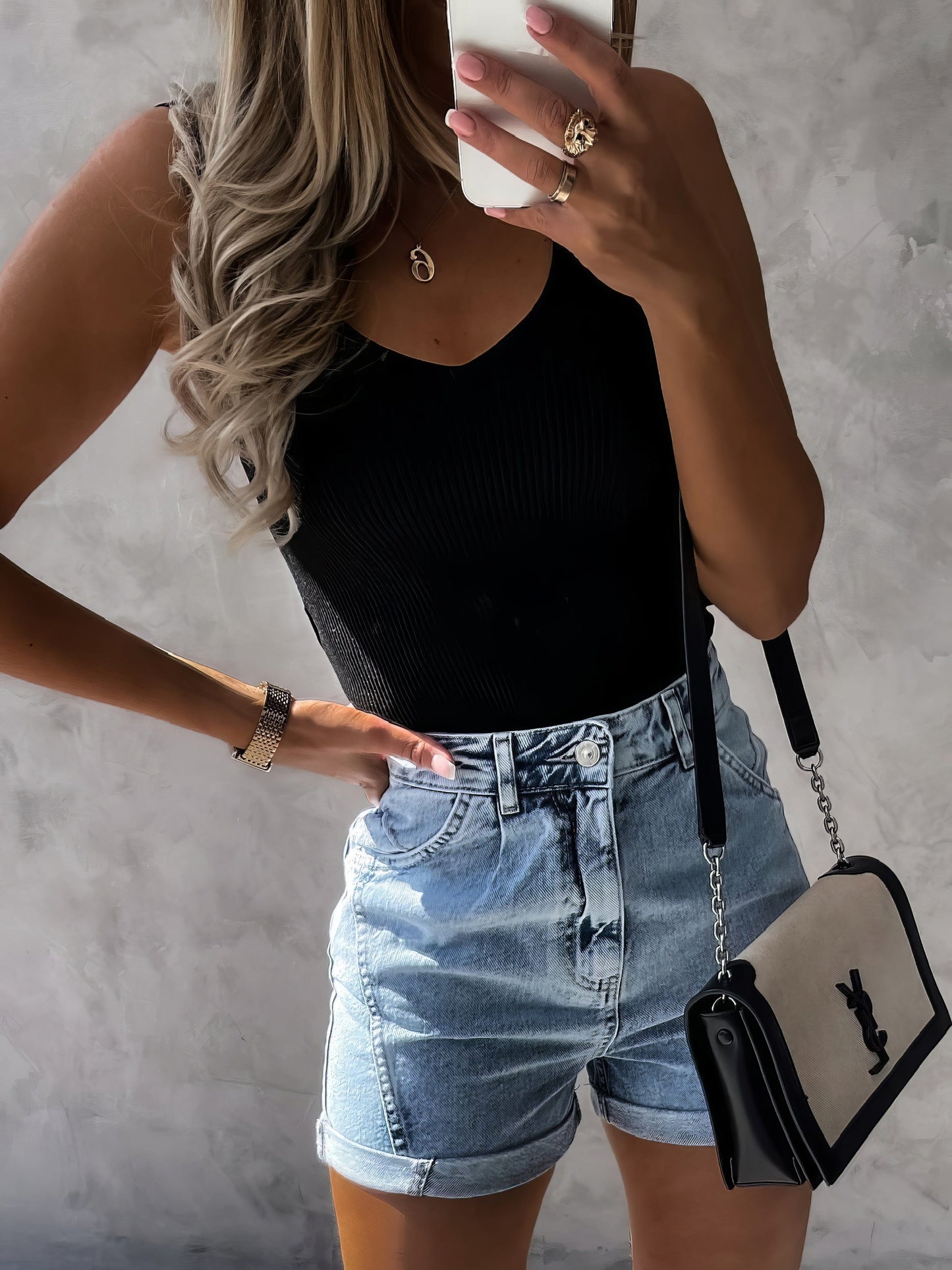 Pure Sleeveless V-Neck Casual Tank Tops