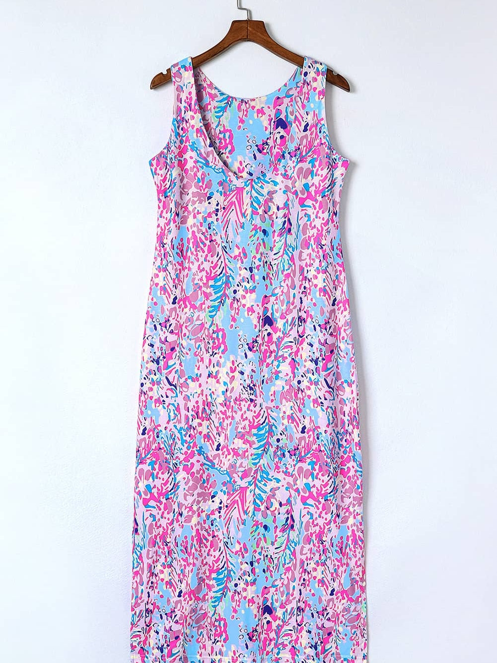 Purple Blossom Sleeveless Maxi Dress