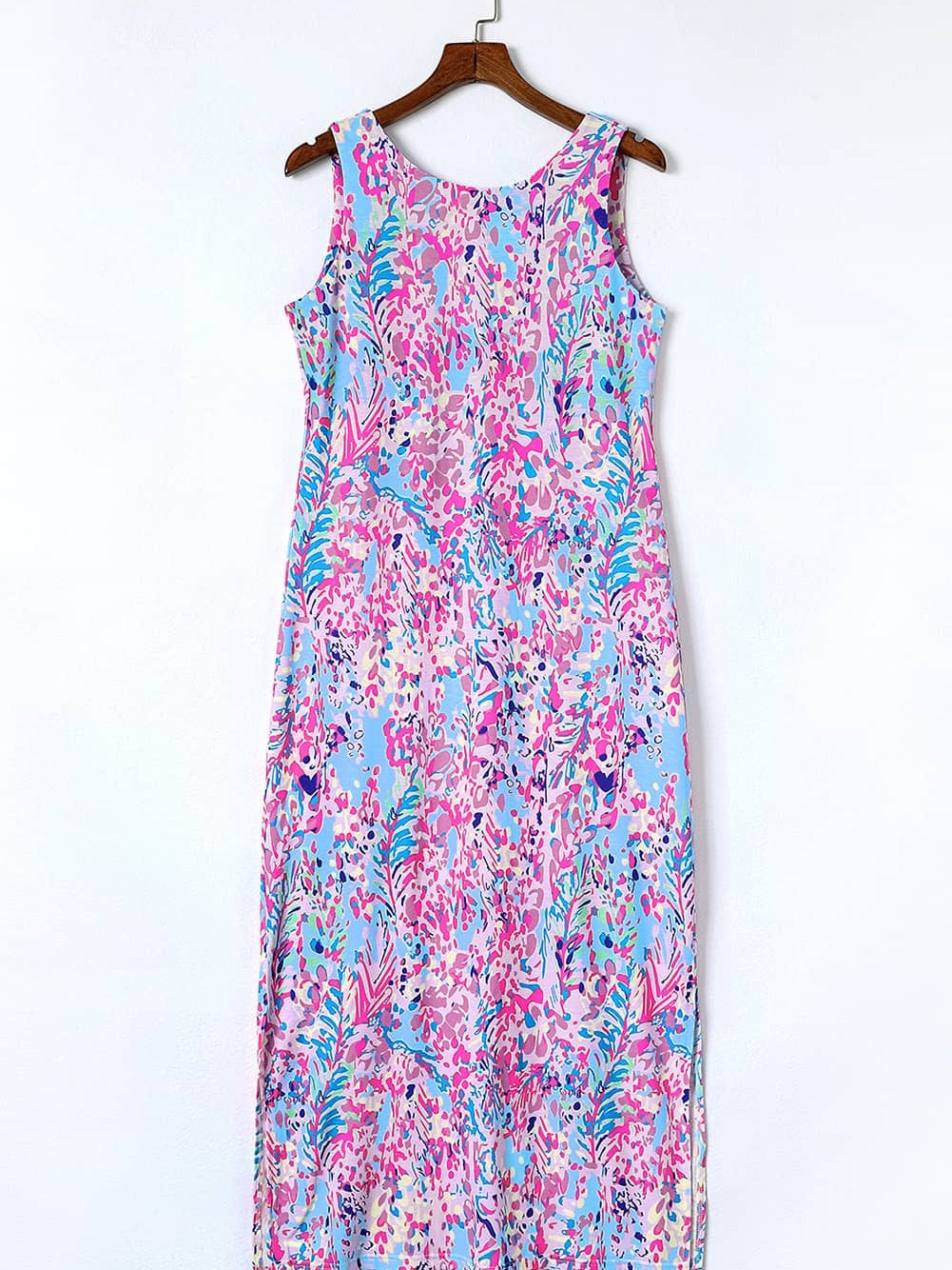 Purple Blossom Sleeveless Maxi Dress