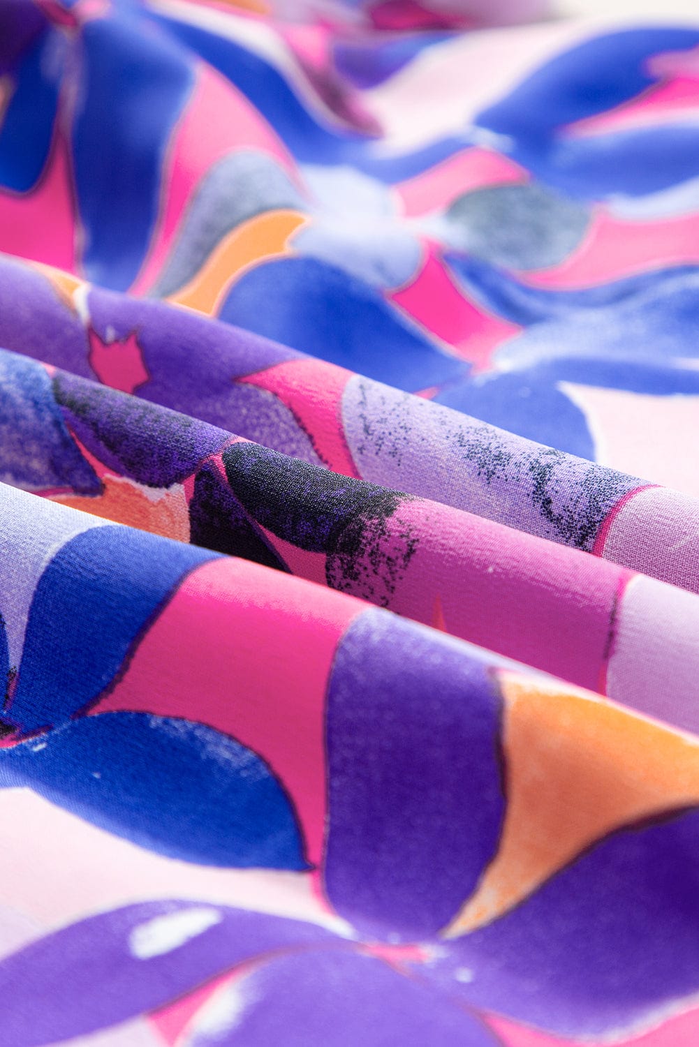 Purple Floral Print Ruffled Hem A-Line Mini Dress