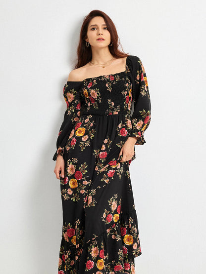 Floral Pattern Spring Vacation Dress, Wedding Guest Dresses