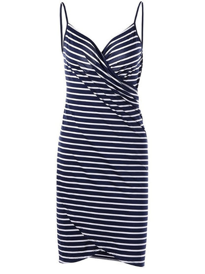 Women's Dress - Swimwear Cover Up Beach Dress Plus Size Swimsuit Printing for Big Busts Striped White Black Blue Purple Royal Blue Bathing Suits New Vacation Fashion / Modern