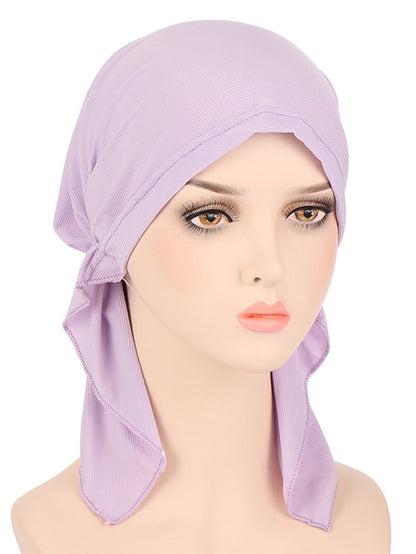 New Elastic Solid Color Wrap Head Scarf Hats Muslim Turban Bonnet For Women Inner Hijab Hat Fashion Female Turbantes Caps - LuckyFash™
