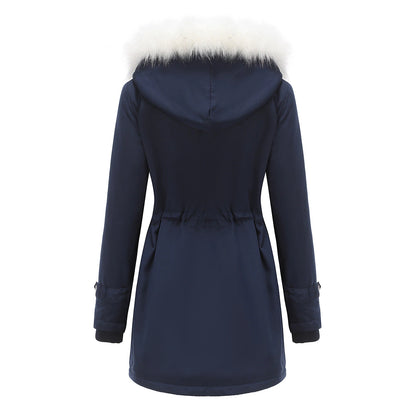 Women's Parka Jacket Hiking Windbreaker Hiking Fleece Jacket Winter Outdoor Thermal Warm Fleece Lining Windproof Winter Jacket Full Length Visible Zipper Fishing Camping / Hiking / Caving Traveling