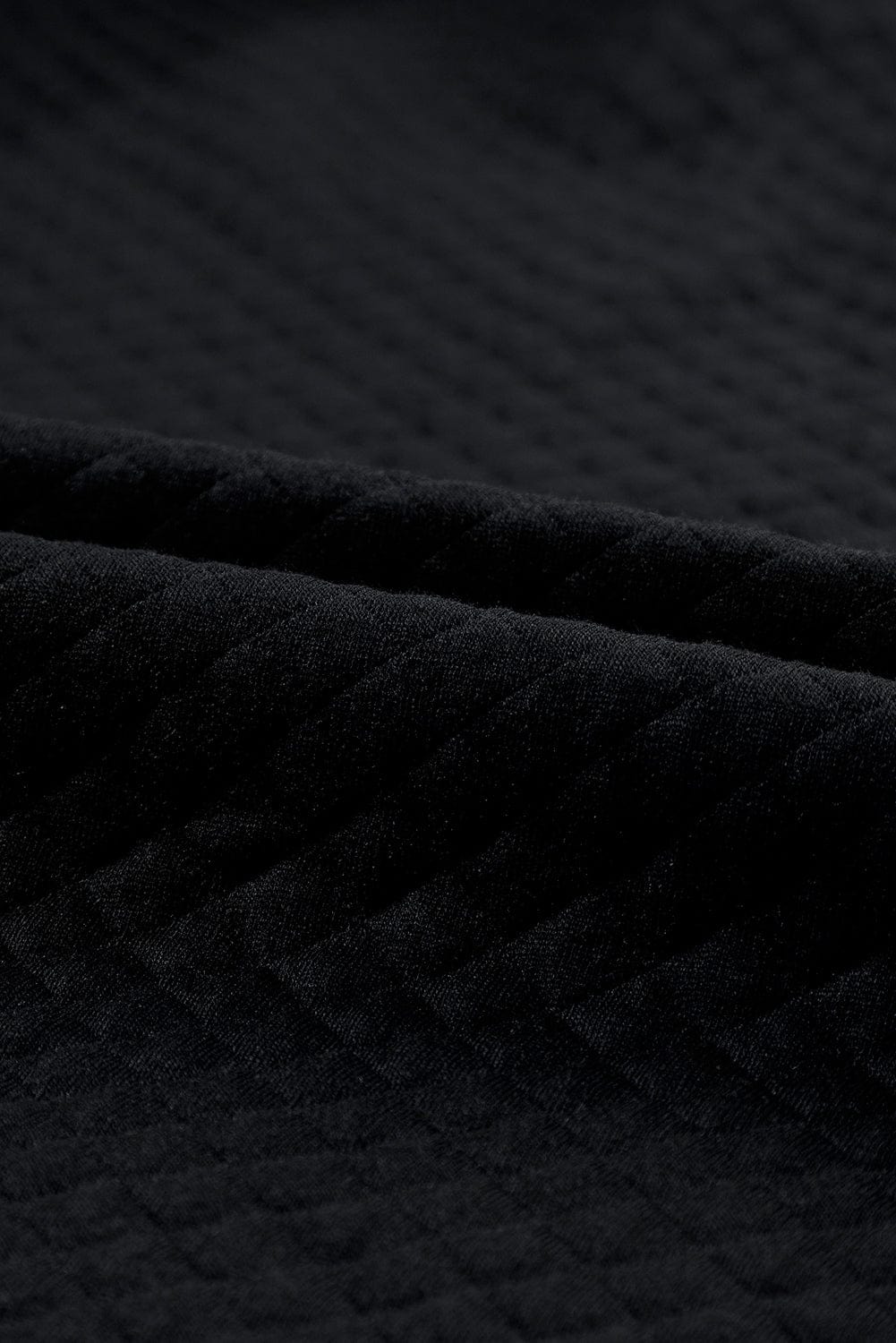 Quilted Black Hoodie Dress with Kangaroo Pocket