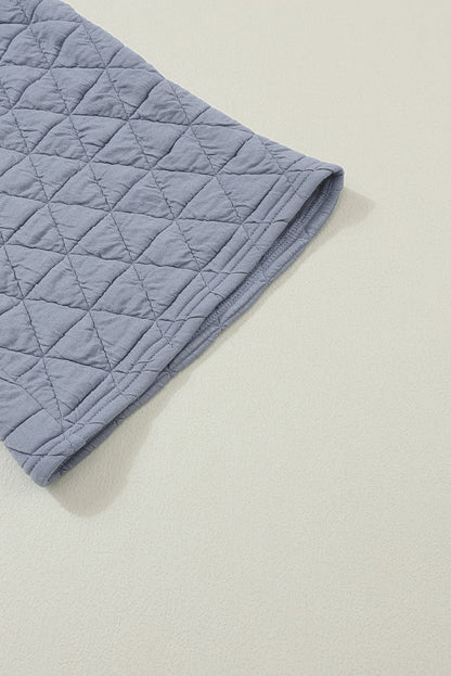 Quilted Teal Short Sleeve Wide Leg Pants Ensemble