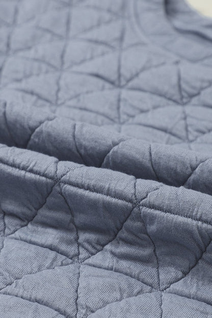 Quilted Teal Short Sleeve Wide Leg Pants Ensemble