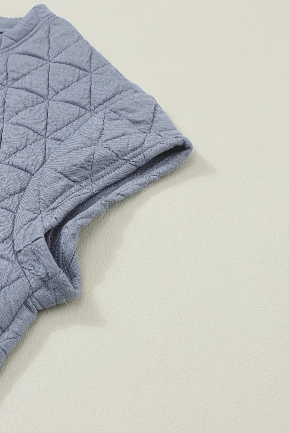 Quilted Teal Short Sleeve Wide Leg Pants Ensemble