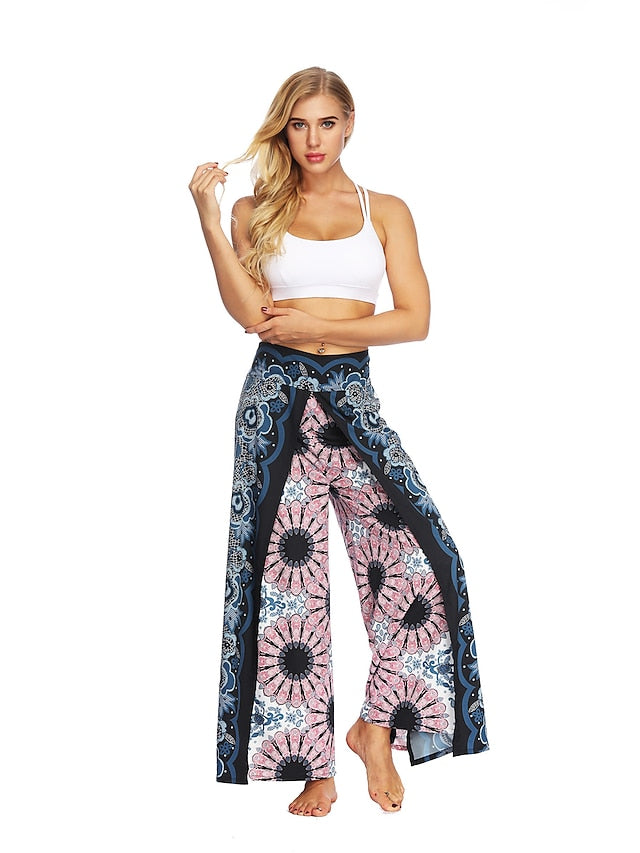 Harem Pants Hippie Pants Pump Yoga Pants Boho Smocked Waist with Pockets Leisure Elastic Waistband - LuckyFash™