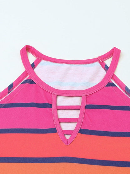 Rainbow Striped Sleeveless Cami Top