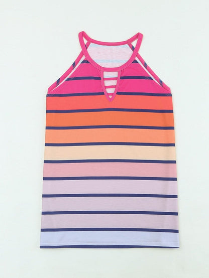 Rainbow Striped Sleeveless Cami Top