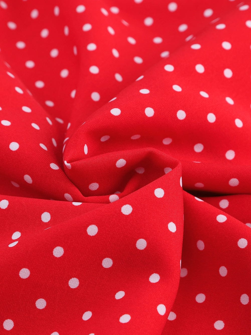 Ravishing Crimson Polka Dot V Neck Ruffle Sleeve Mini Dress