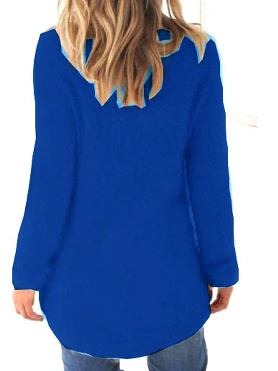 Women's Pullover Sweater Jumper Crew Neck Ribbed Knit Cotton Oversized Fall Winter Outdoor Daily Going out Stylish Casual Soft Long Sleeve Solid Color Lake blue ArmyGreen Black S M L