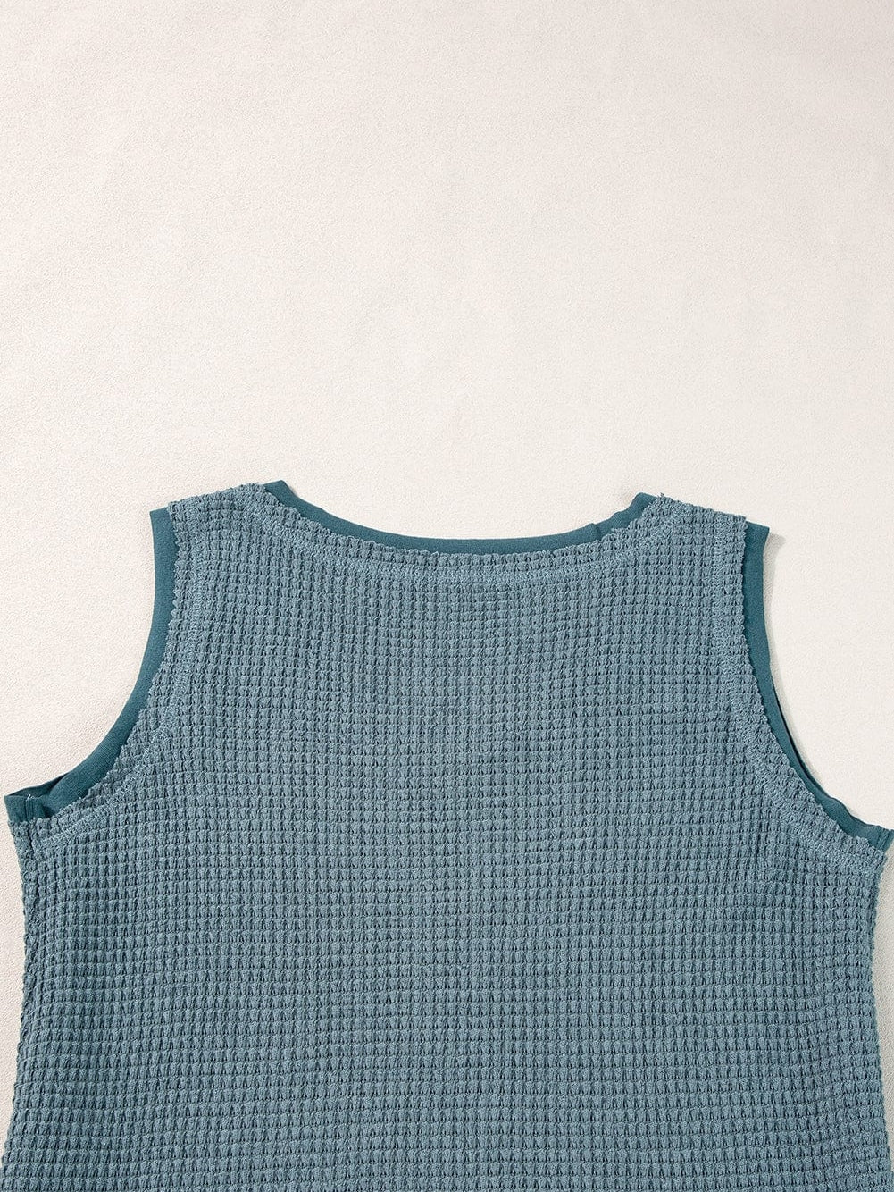 Real Teal Waffle Knit Flowy Tank Top