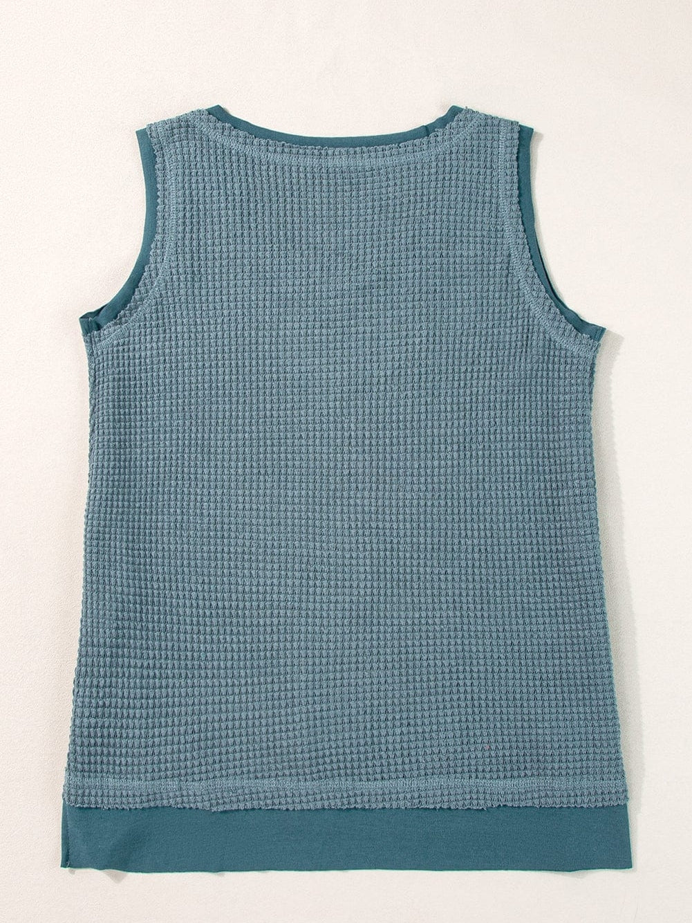 Real Teal Waffle Knit Flowy Tank Top
