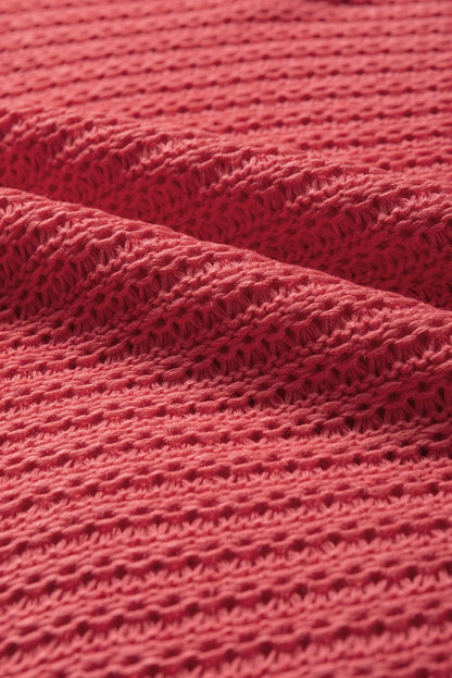 Red Clay Solid Boat Neck Dolman Sleeve Sweater