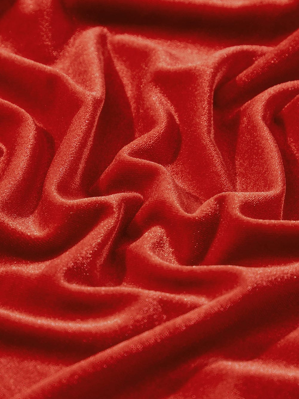 Red Clay Velvet Frilled Neck A-Line Mini Dress with Smocked Bodice