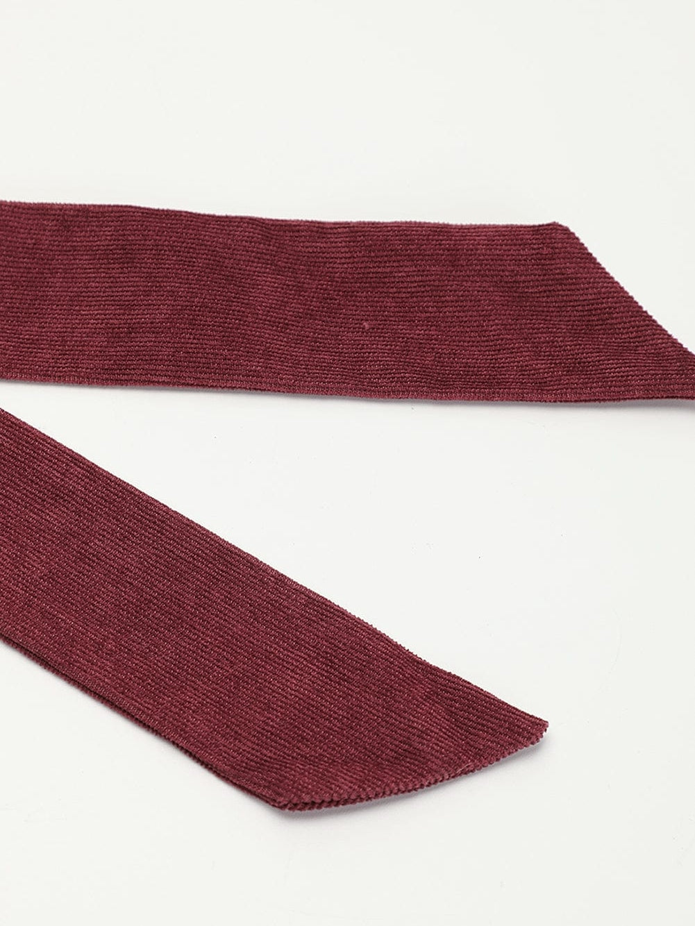 Red Corduroy Dahlia Shirt Dress with Ruffled Hem and Collared Front Buttons