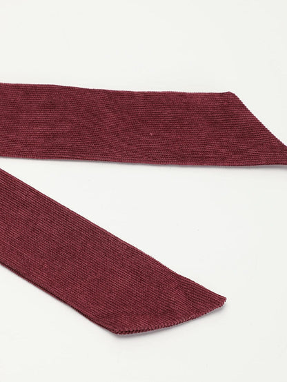 Red Corduroy Dahlia Shirt Dress with Ruffled Hem and Collared Front Buttons