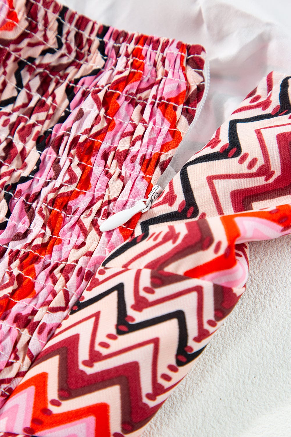 Red Halter Neck Geometric Tribal Print Backless Maxi Dress