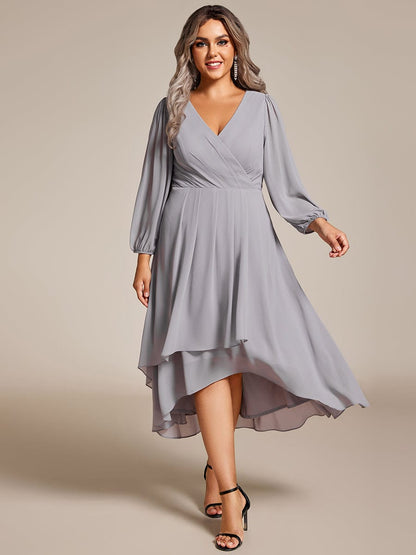 Regal Long Sleeve Empire Waist Chiffon Wedding Guest Dress
