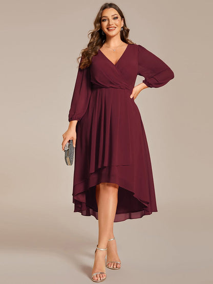 Regal Long Sleeve Empire Waist Chiffon Wedding Guest Dress