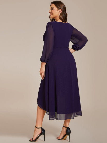 Regal Long Sleeve Empire Waist Chiffon Wedding Guest Dress