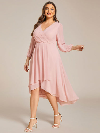 Regal Long Sleeve Empire Waist Chiffon Wedding Guest Dress