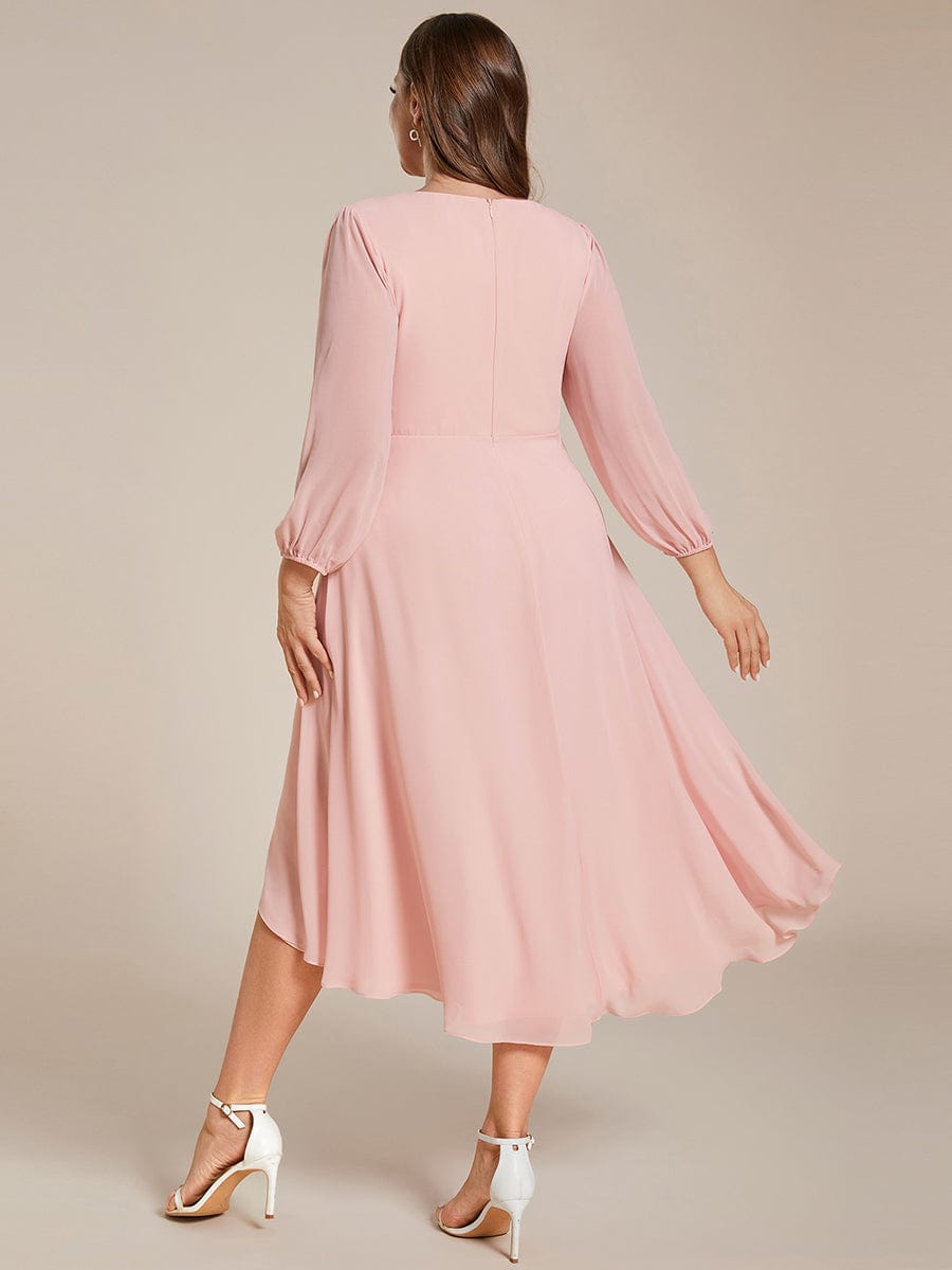 Regal Long Sleeve Empire Waist Chiffon Wedding Guest Dress