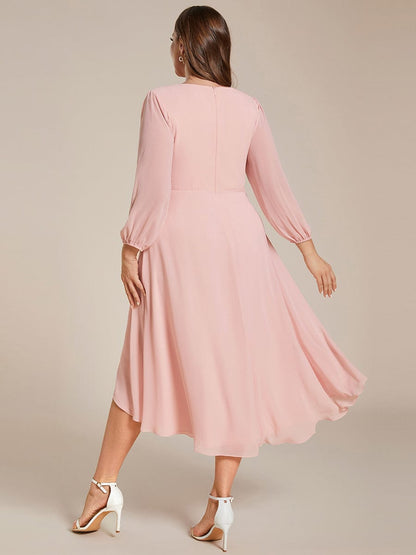 Regal Long Sleeve Empire Waist Chiffon Wedding Guest Dress