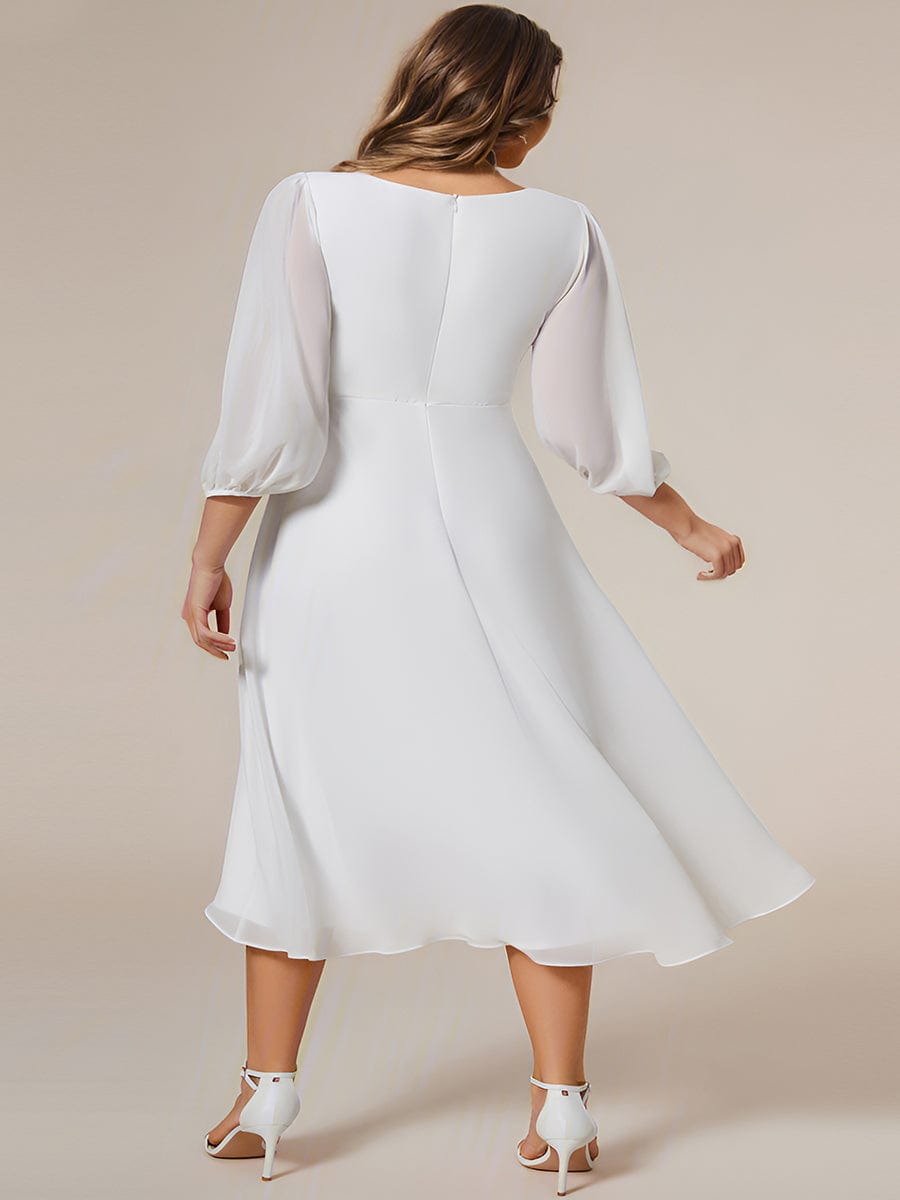 Regal Long Sleeve Empire Waist Chiffon Wedding Guest Dress