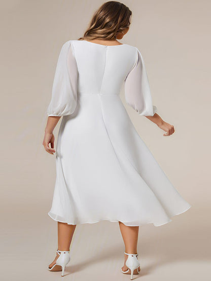 Regal Long Sleeve Empire Waist Chiffon Wedding Guest Dress