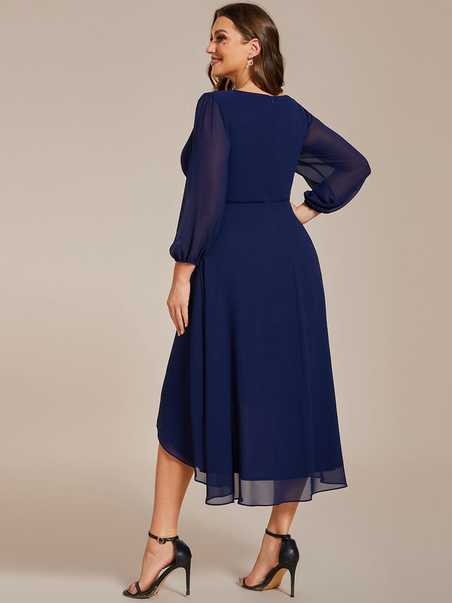 Regal Long Sleeve Empire Waist Chiffon Wedding Guest Dress