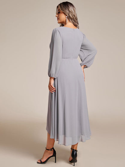 Regal Long Sleeve Empire Waist Chiffon Wedding Guest Dress