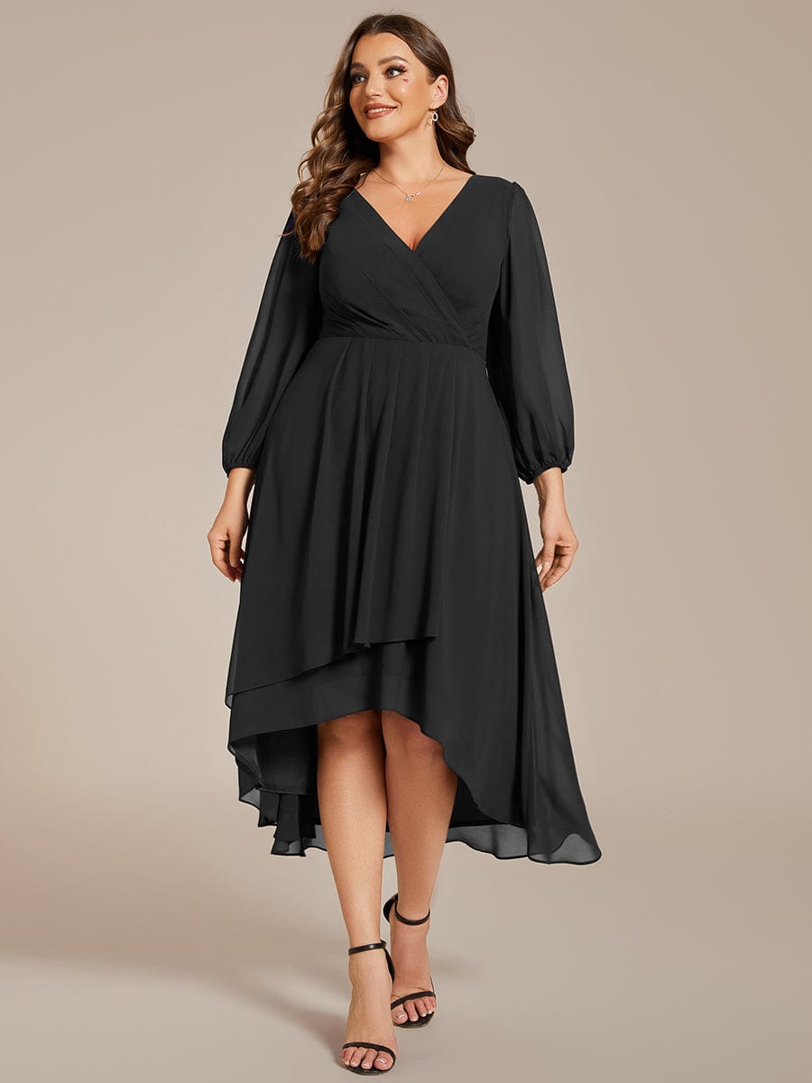 Regal Long Sleeve Empire Waist Chiffon Wedding Guest Dress