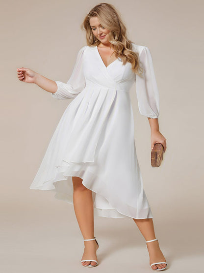 Regal Long Sleeve Empire Waist Chiffon Wedding Guest Dress