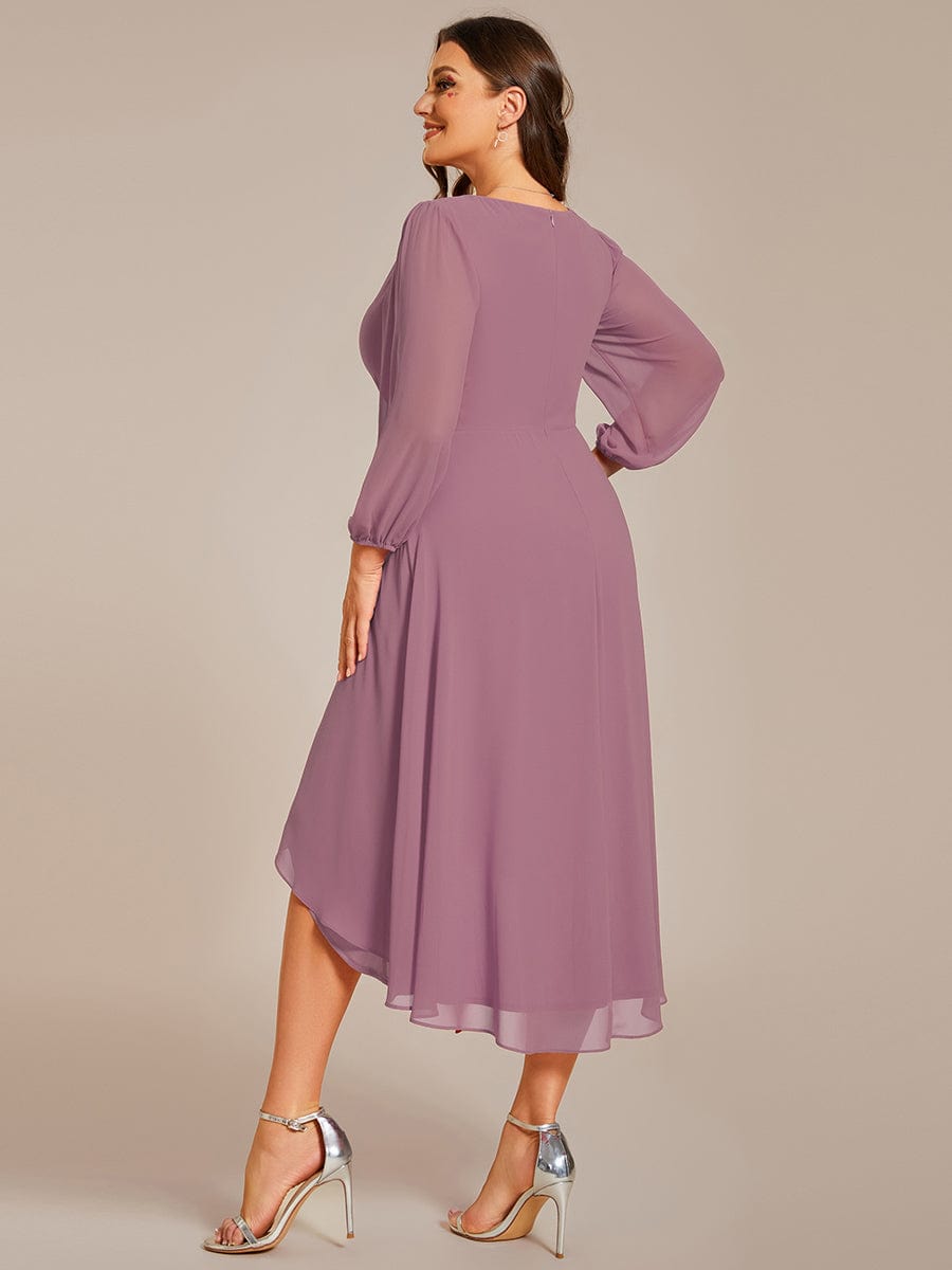 Regal Long Sleeve Empire Waist Chiffon Wedding Guest Dress