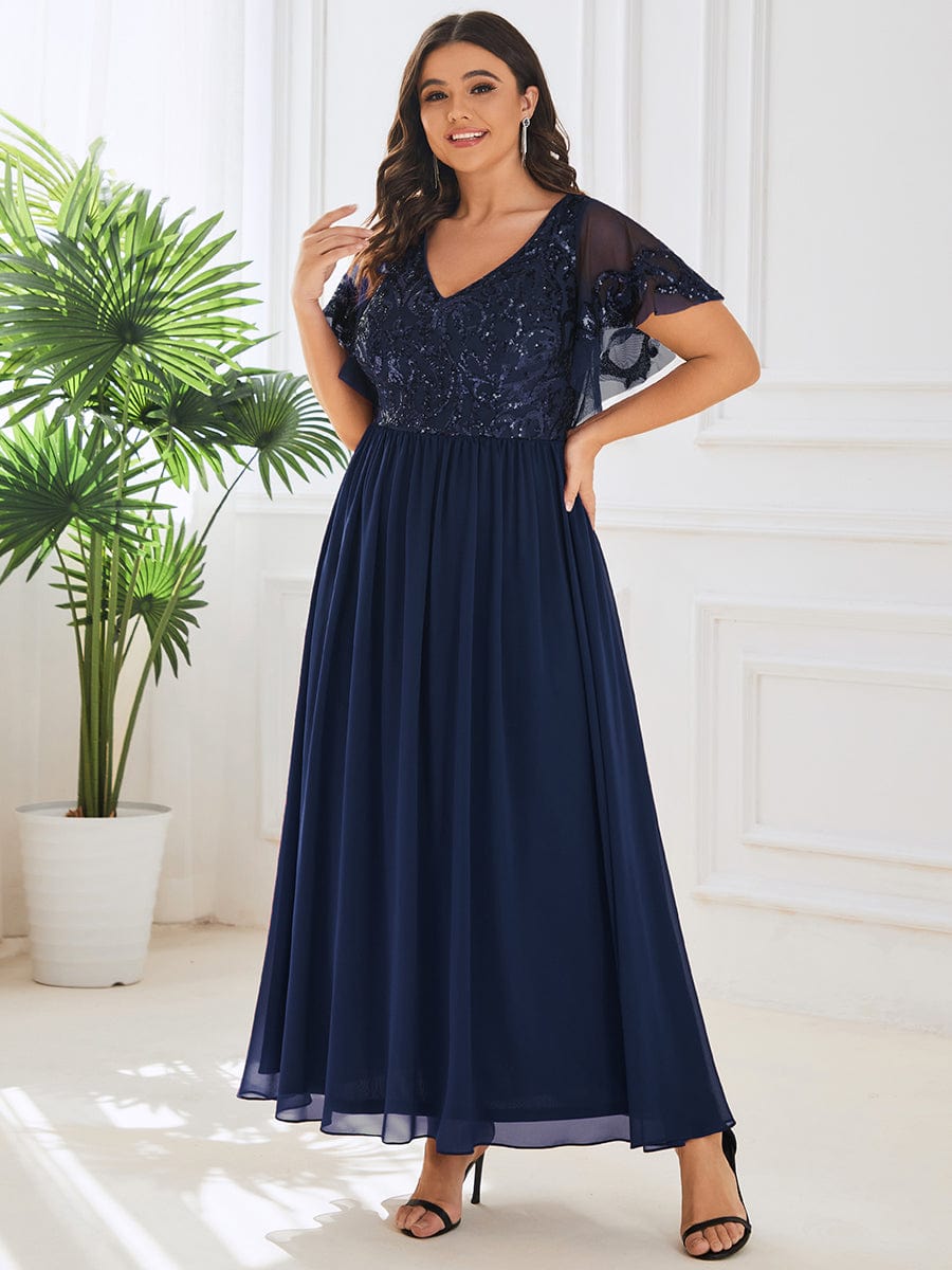 Regal Sequined A-Line Mother of the Bride Dress